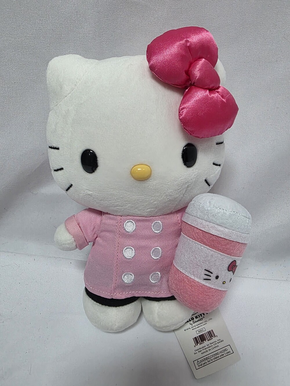 Sanrio Hello Kitty Cafe Plush 2018 Pink Coffee Cup #86824 NWT
